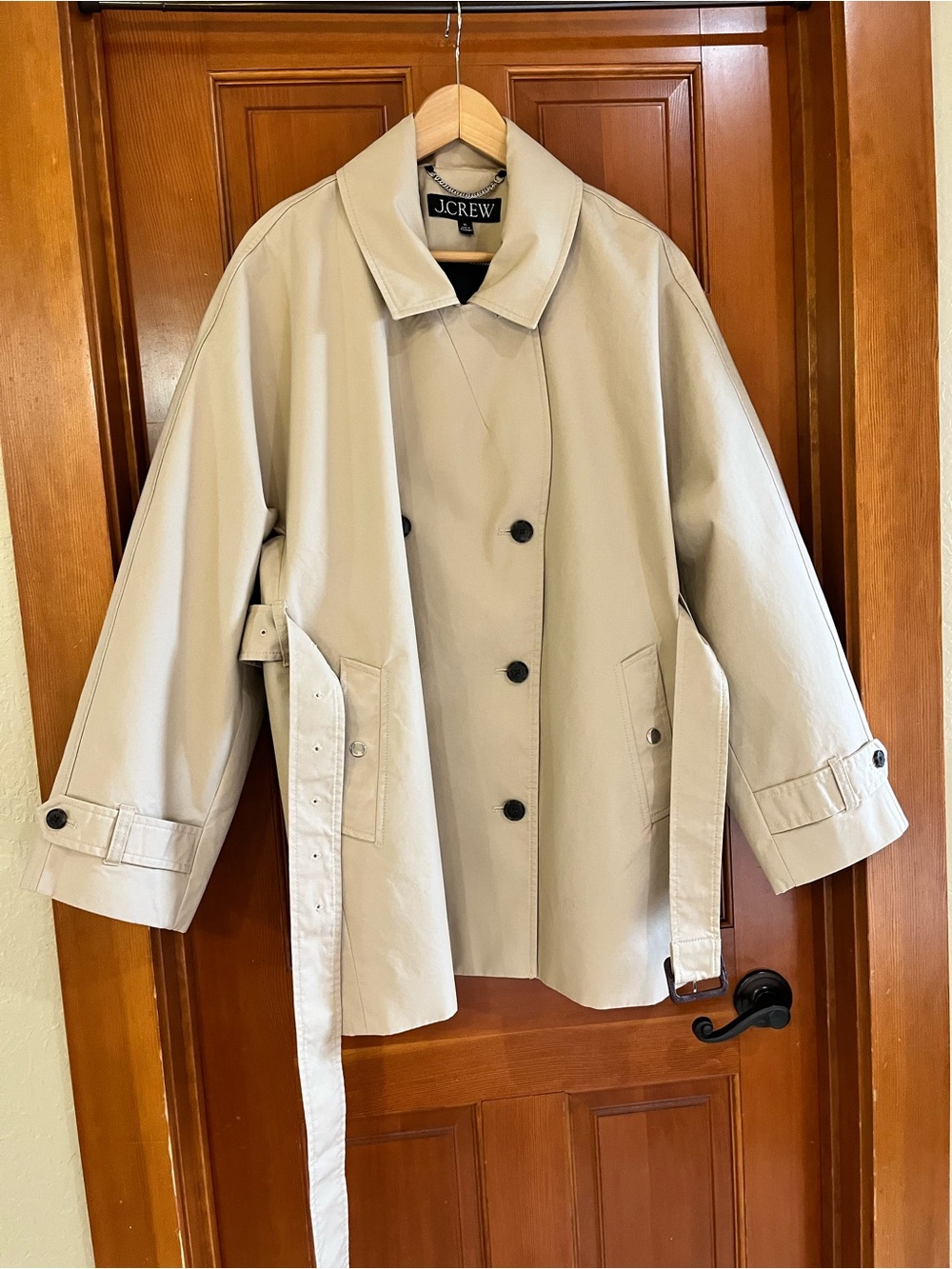 J. Crew Light Beige Double-Breasted Trench Coat